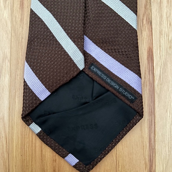 Men’s Express Tie - Brown, Lilac, Green color - Wide - Picture 3 of 3